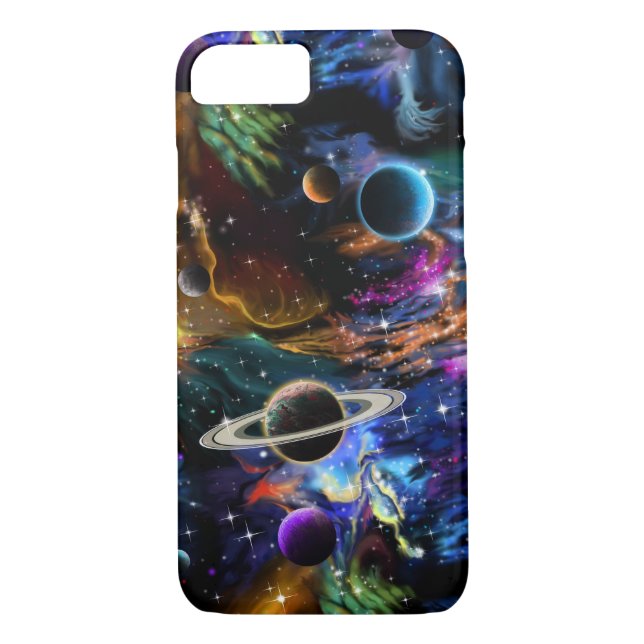 Galaxy Space Planets Nebula Case-Mate iPhone Skal (Baksida)