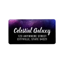 Galaxy Space Stars Ultra Violet Lila Nebula Adressetikett