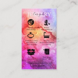 Galaxy Space Stars Ultra Violet Rosa Jewelry Care Visitkort