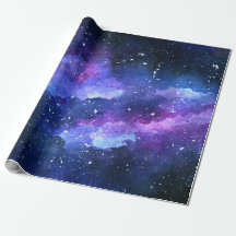 Galaxy Space Universe Watercolor Lila