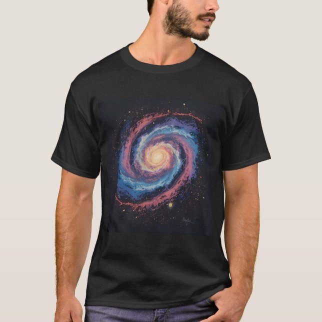 Galaxy Spiral Art T-Shirt - Utformning av det kosm (Framsida)
