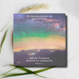 Galaxy Starry Himlar Psalm 19:1 skriptverse Stenunderlägg