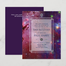 Galaxy Starry Night PUB MITZVAH:s inbjudningar flo