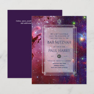Galaxy Starry Night PUB MITZVAH:s inbjudningar flo