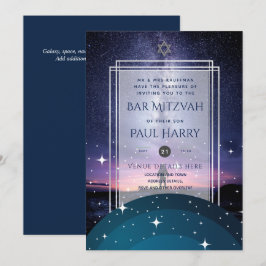 Galaxy Starry Night PUB MITZVAH:s inbjudningar flo