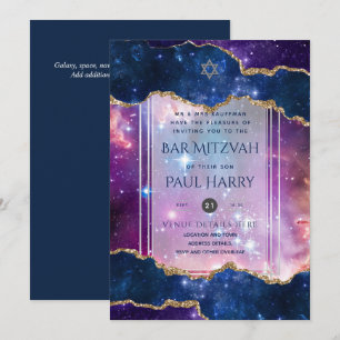 Galaxy Starry Night PUB MITZVAH:s inbjudningar flo