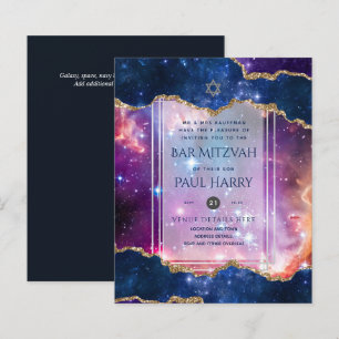Galaxy Starry Night PUB MITZVAH:s inbjudningar flo