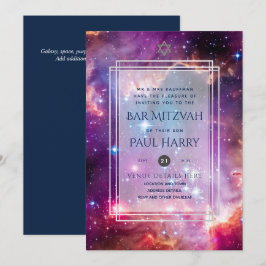 Galaxy Starry Night PUB MITZVAH:s inbjudningar flo