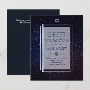 Galaxy Starry Night PUB MITZVAH:s inbjudningar flo