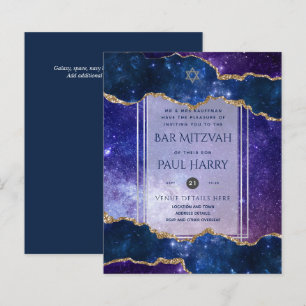 Galaxy Starry Night PUB MITZVAH:s inbjudningar flo