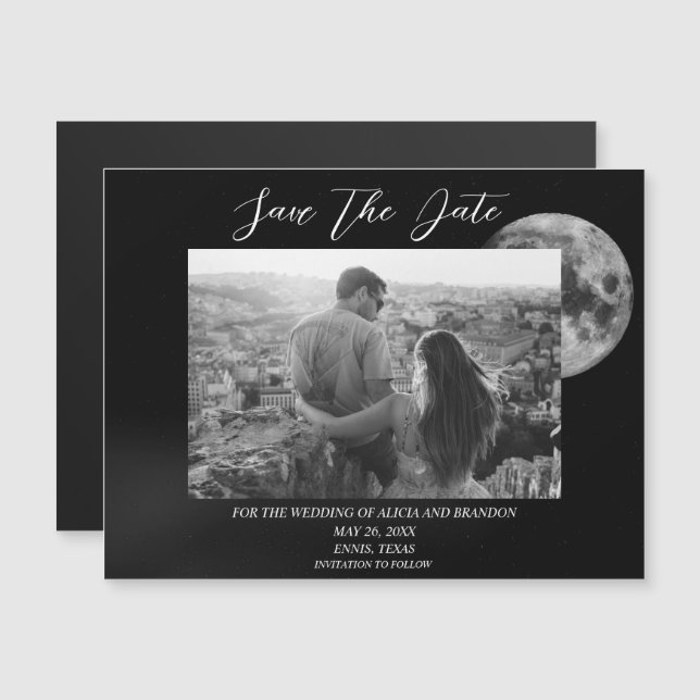 Galaxy Starry Night Stars Himlar Bröllop Måne Magn (Fram/baksida)