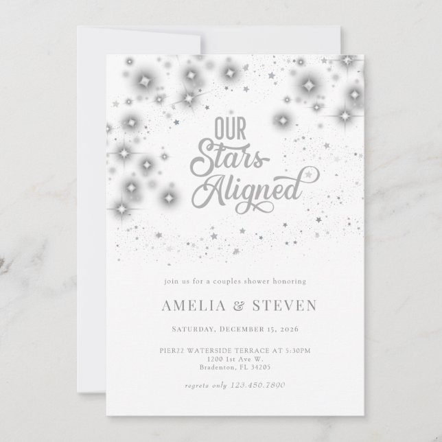 Galaxy Stars | Bröllopsdusch Inbjudan (Framsida)