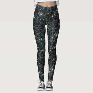 Galaxy Stars Cosmic Rymden Universe Black Leggings