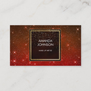 Galaxy Stars Golden Red Black Confetti Vip Visitkort