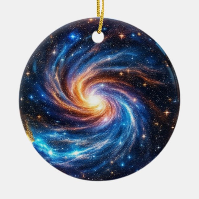 Galaxy Stars Healing Crystal Universe Julgransprydnad Keramik (Framsidan)