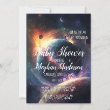 Galaxy Stars Måne Planets Rymden Baby Shower