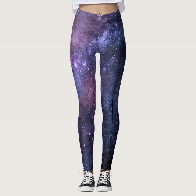 Galaxy Stars Night Himlar Leggings (Framsida)