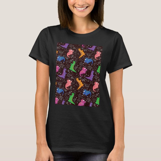 Galaxy Styracosaurus Dinosaurs i rymden T Shirt (Framsida)