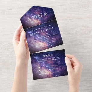 Galaxy Sweet 16 Söt Stars Starry Night Himlar all