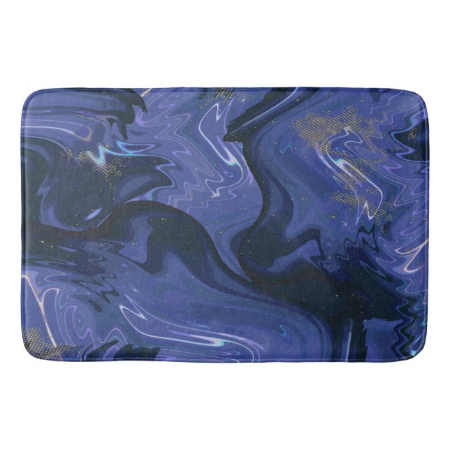 Galaxy Swirl Blue Glitter Abstrakt Cosmic Mönster Badrumsmatta (Framsidan)