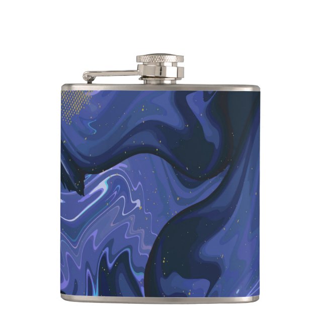 Galaxy Swirl Blue Glitter Abstrakt Cosmic Mönster Fickplunta (Framsidan)
