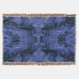 Galaxy Swirl Blue Glitter Abstrakt Cosmic Mönster Filt