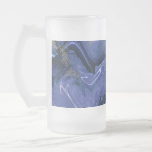 Galaxy Swirl Blue Glitter Abstrakt Cosmic Mönster Frostat Ölglas