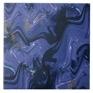 Galaxy Swirl Blue Glitter Abstrakt Cosmic Mönster Kakelplatta