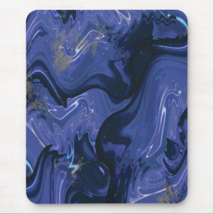 Galaxy Swirl Blue Glitter Abstrakt Cosmic Mönster Musmatta