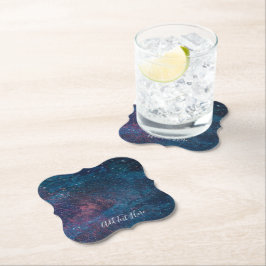 Galaxy Swirls in Blue Underlägg Papper