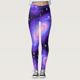 Galaxy Swirls Mönster Dreamy Cosmic Nebula Design Leggings
