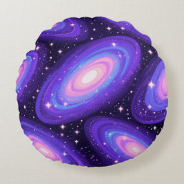 Galaxy Swirls Mönster Dreamy Cosmic Nebula Design Rund Kudde