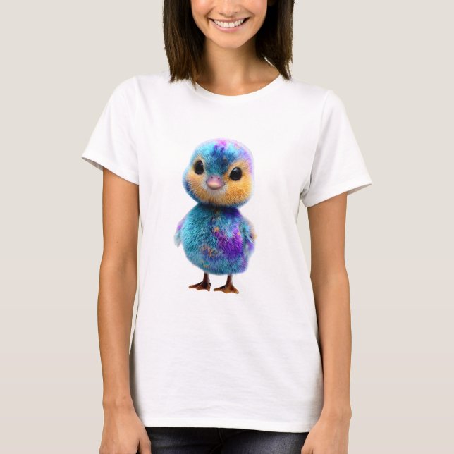 Galaxy Teal Psykedelisk Fluff Chick Kvinnor T Shirt (Framsida)