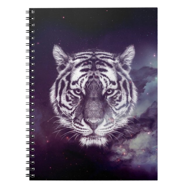 Galaxy Tiger Ansikte Tapet Anteckningsbok (Framsidan)
