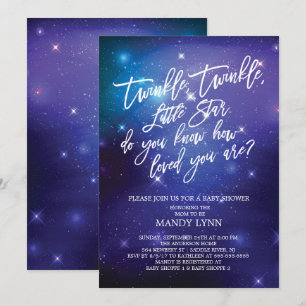 Galaxy Twinkle Twinkle Star Baby Shower Inbjudningar