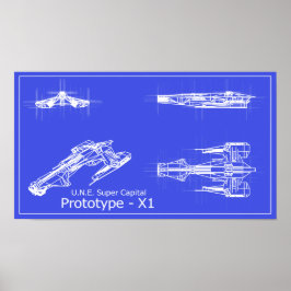 Galaxy U.N.E. Prototyp X-1-Poster Poster