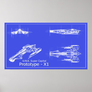 Galaxy U.N.E. Prototyp X-1-Poster Poster