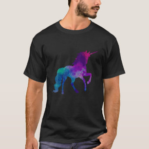 Galaxy Unicorn Himlar Färg av blått och Lila, sa T Shirt