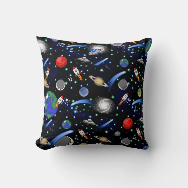 Galaxy Universe - Planets, Stars, Comets, Rockets Kudde (Framsida)