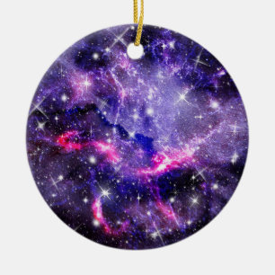 Galaxy, Universe, Stars, Rymden Gift Mönster Julgransprydnad Keramik