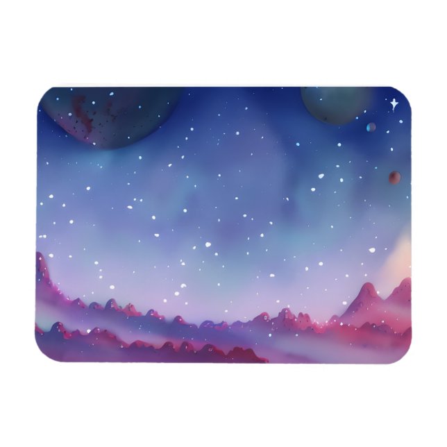 Galaxy, Universe, Stars, Rymden Magnet (Horisontell)