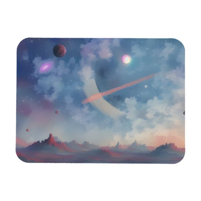 Galaxy, Universe, Stars, Rymden Magnet (Horisontell)