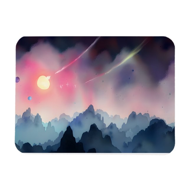 Galaxy, Universe, Stars, Rymden Magnet (Horisontell)