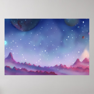 Galaxy, Universe, Stars, Rymden Poster