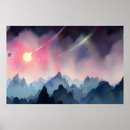 Galaxy, Universe, Stars, Rymden Poster