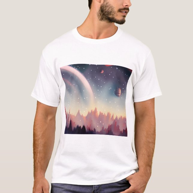 Galaxy, Universe, Stars, Rymden T-Shirt (Framsida)