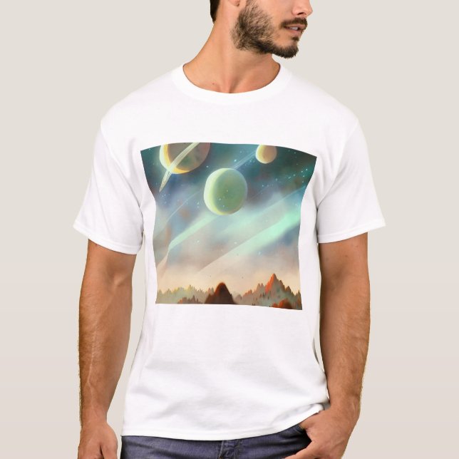 Galaxy, Universe, Stars, Rymden T-Shirt (Framsida)