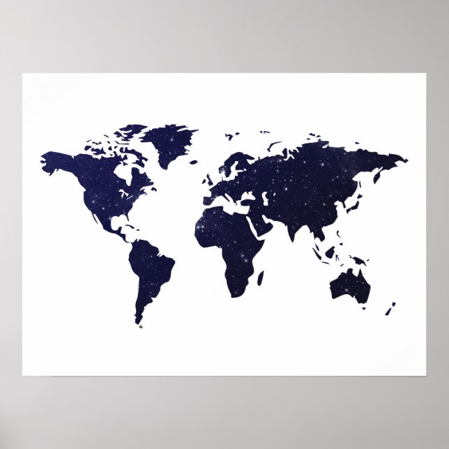Galaxy Universe Stars World Map Poster (Framsidan)