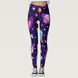 Galaxy-utskrift Leggings