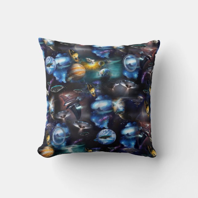 Galaxy Visitors i rymden Kudde (Framsida)